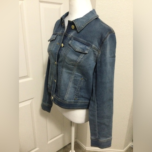 Jones New York Trucker Jean Jacket Unlined Dreamer Wash Size M - Picture 5 of 11